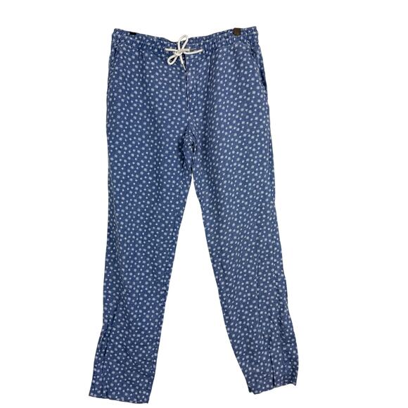 J. McLaughlin Blue 100% Linen Tapered Pants 32” Mid-Rise - M - Picture 1 of 9